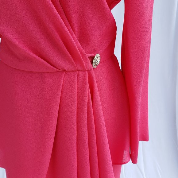 Vintage hot pink crepe suit - Picture 2 of 8